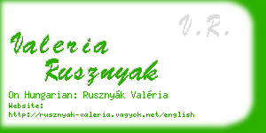 valeria rusznyak business card