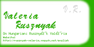 valeria rusznyak business card